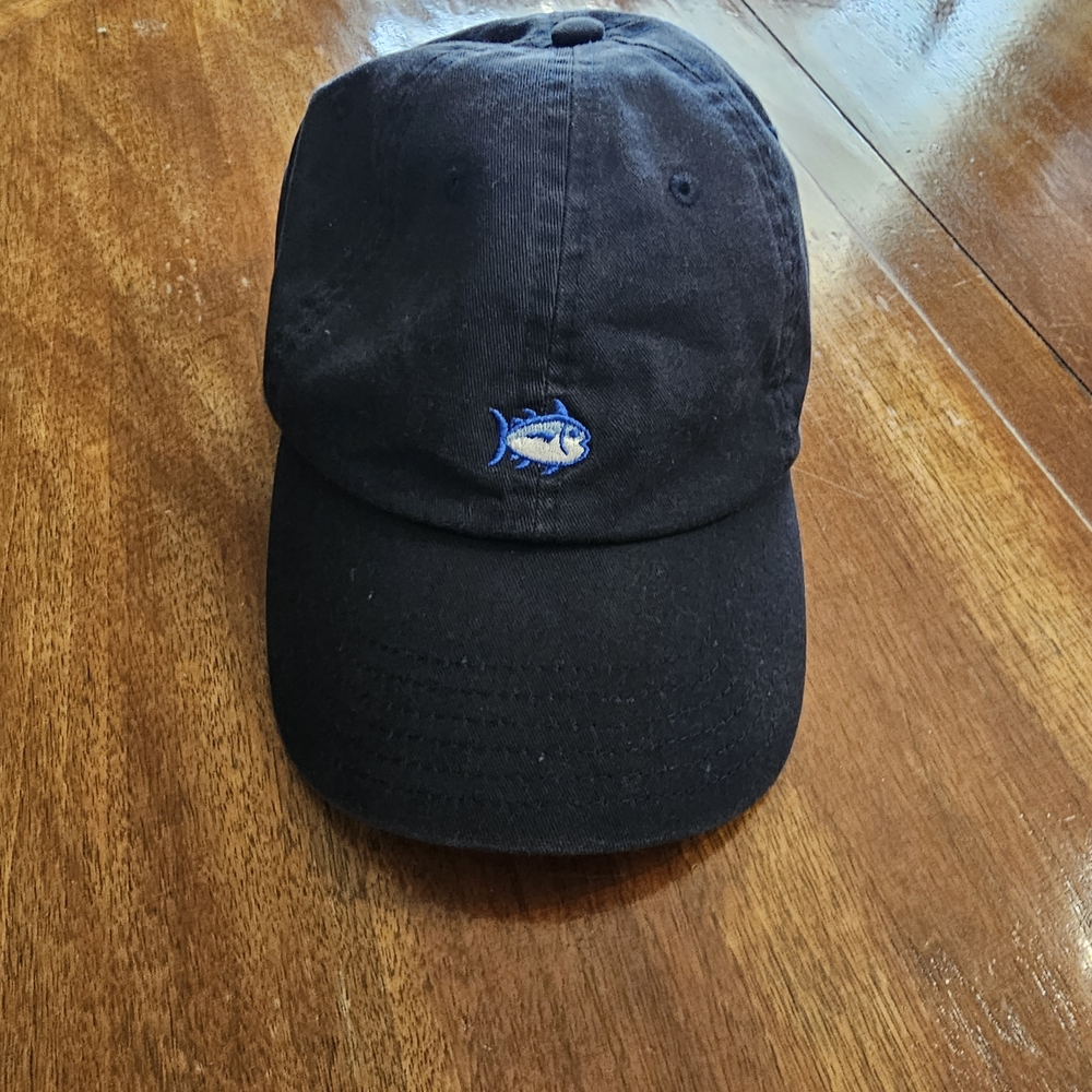 Southern Tide Black Hat with Blue Fish Logo